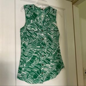 Palm print blouse, size small